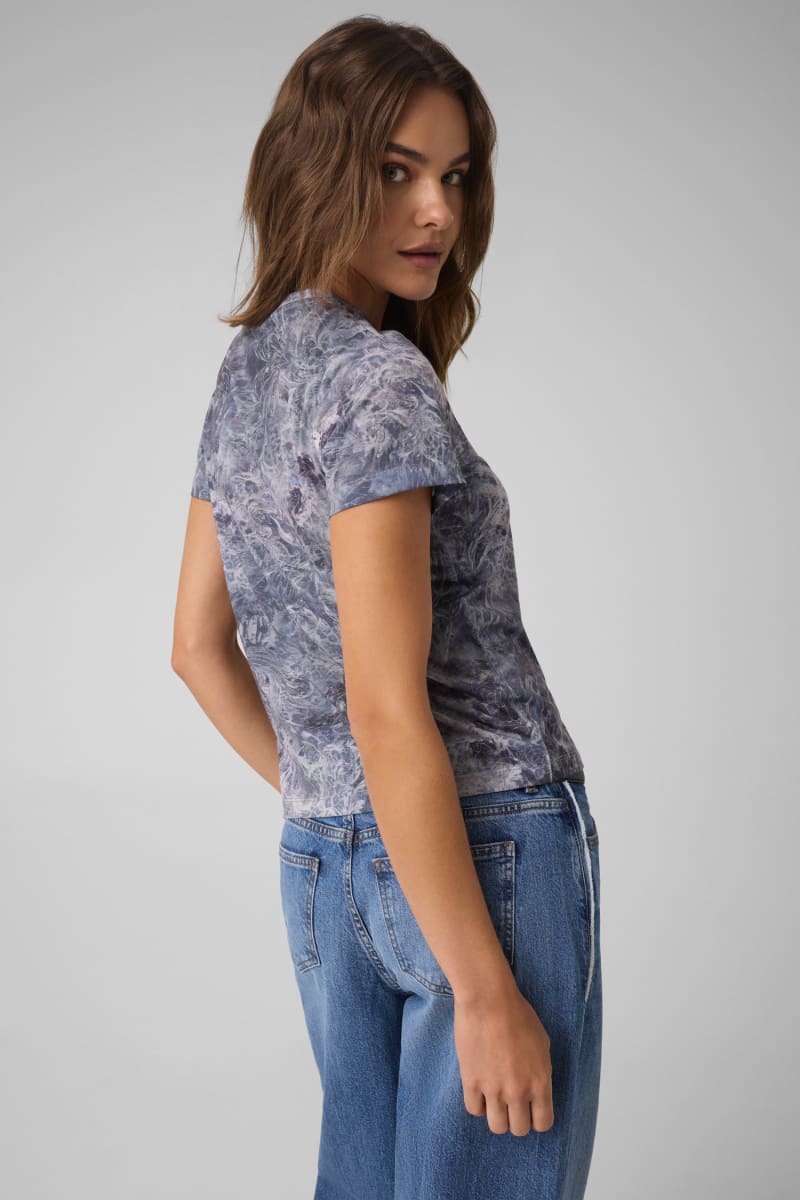 Printed rhinestone t-shirt