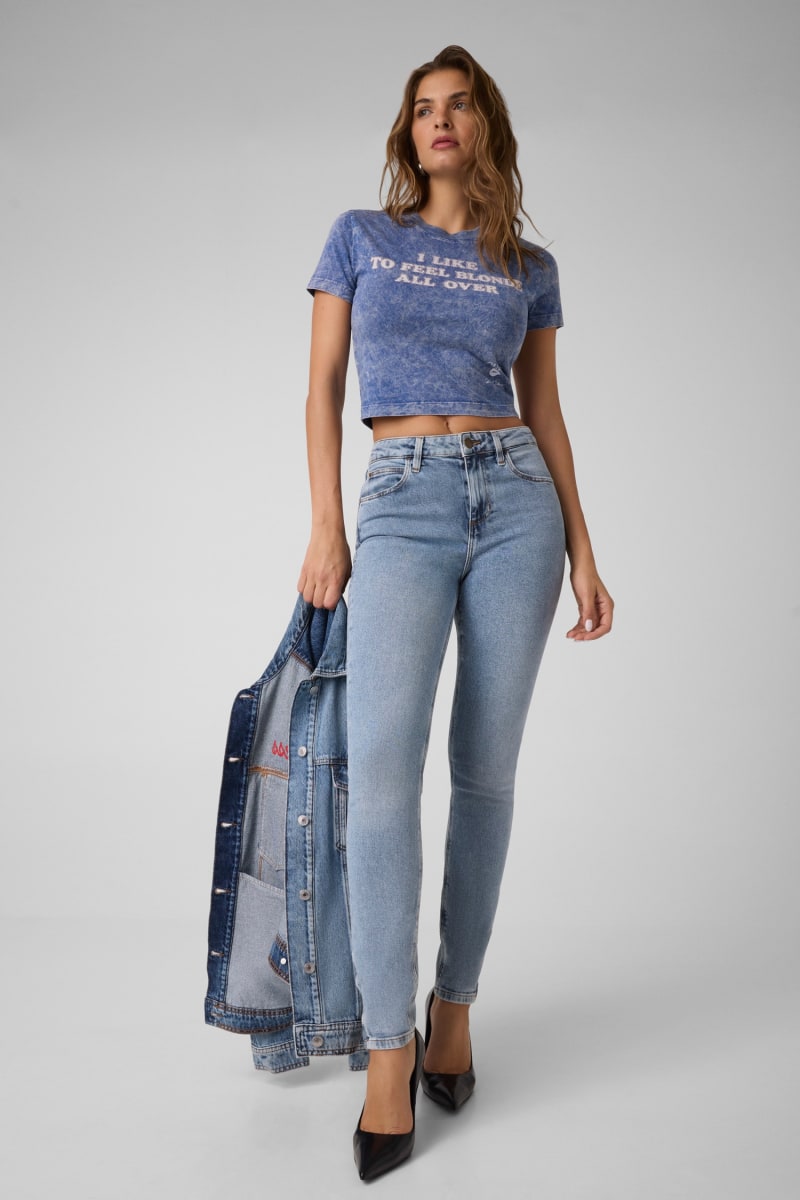 Slogan cropped t-shirt