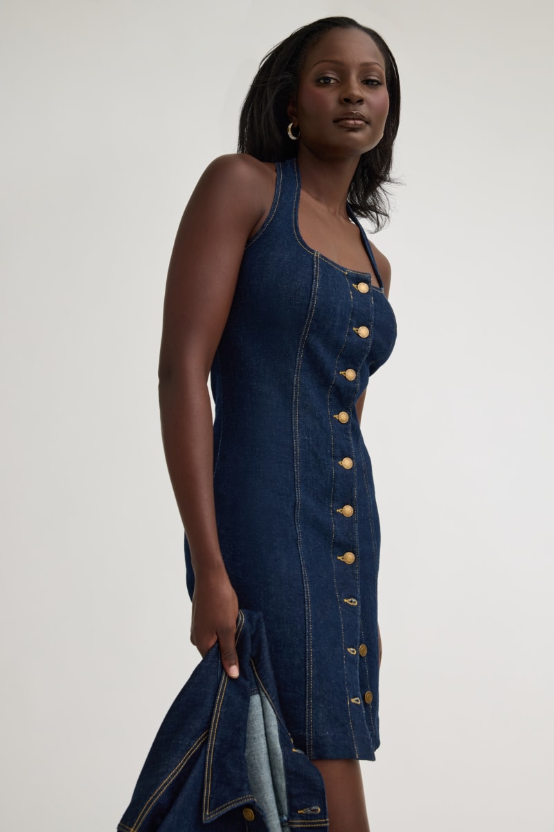 Denim mini dress