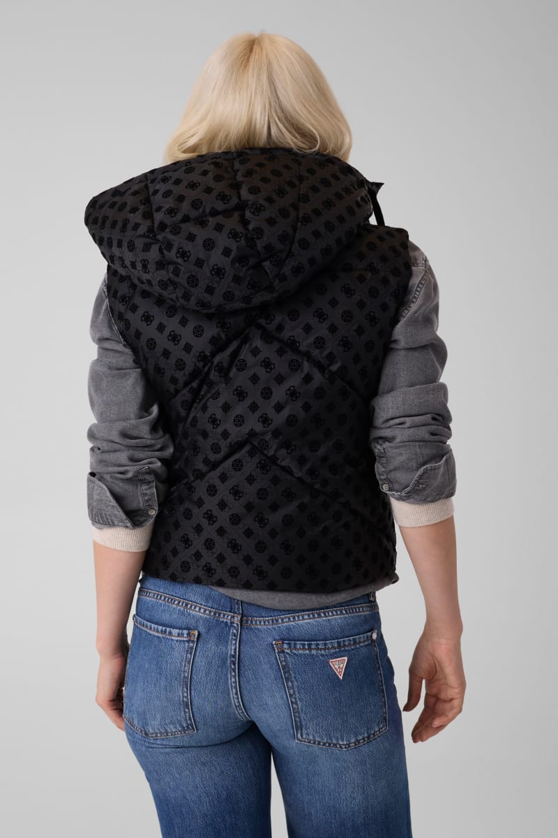 Puffer croped logo vest