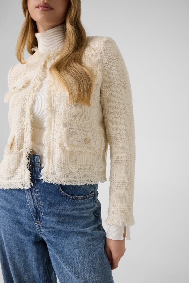 Fringed tweed jacket