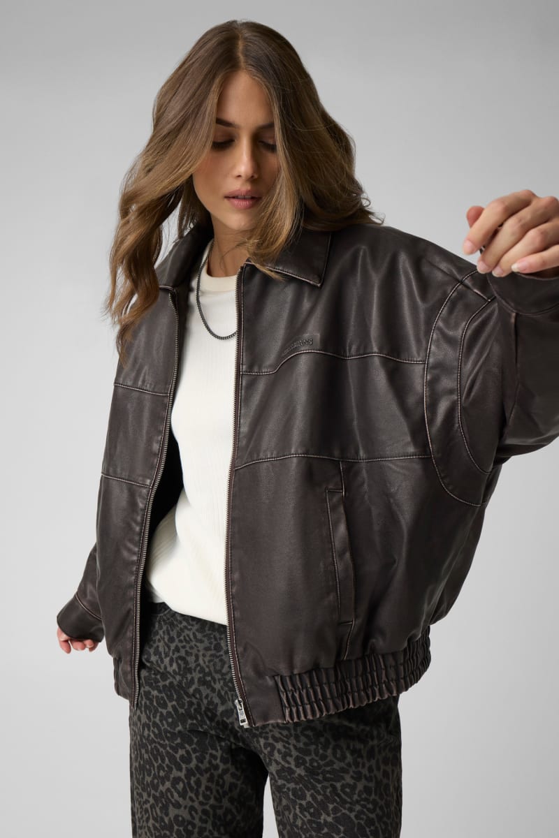 Faux leather star jacket