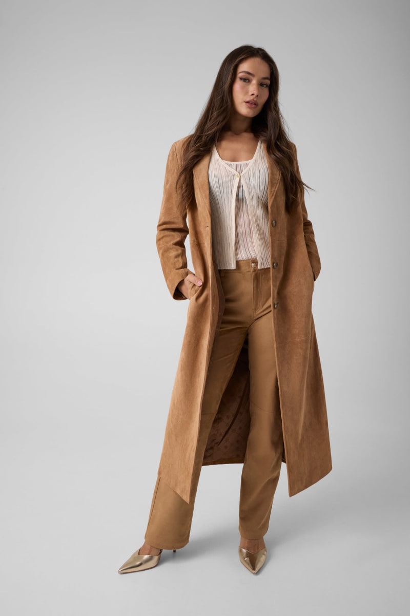 Suede long coat - thumbnail 3