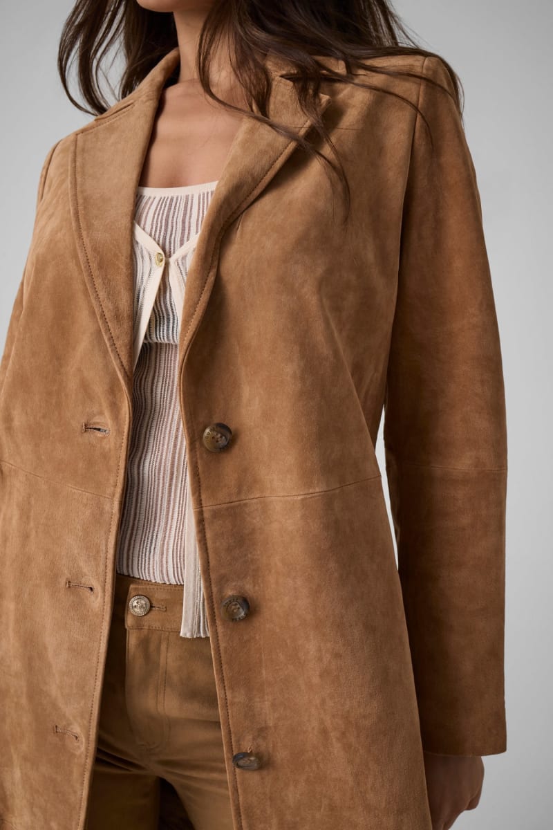 Suede long coat - thumbnail 5