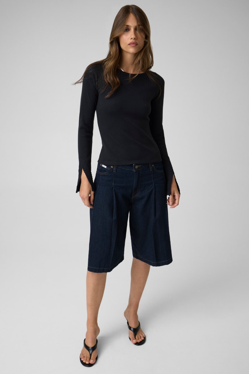 Waffle cotton long-sleeve