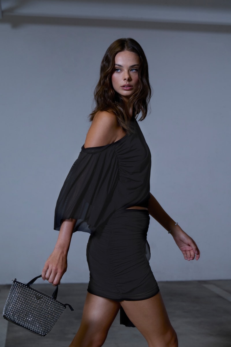 Mesh draped top