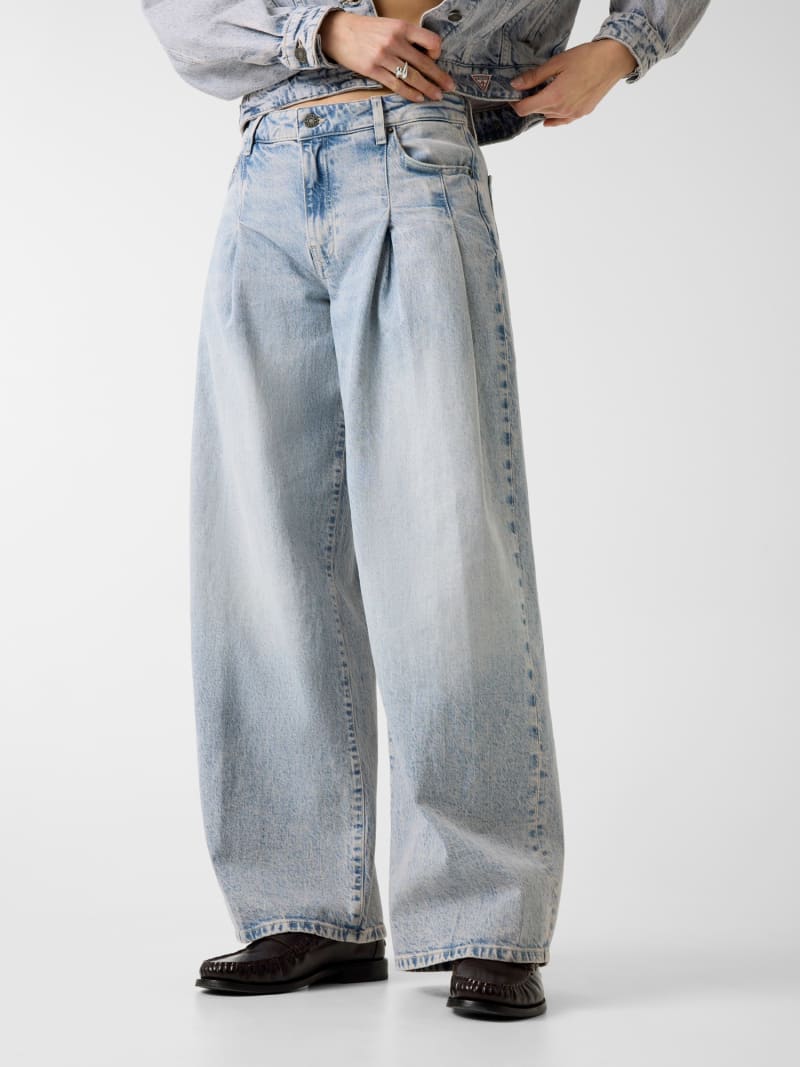 GUESS® G12 Pleated extra wide-leg jeans