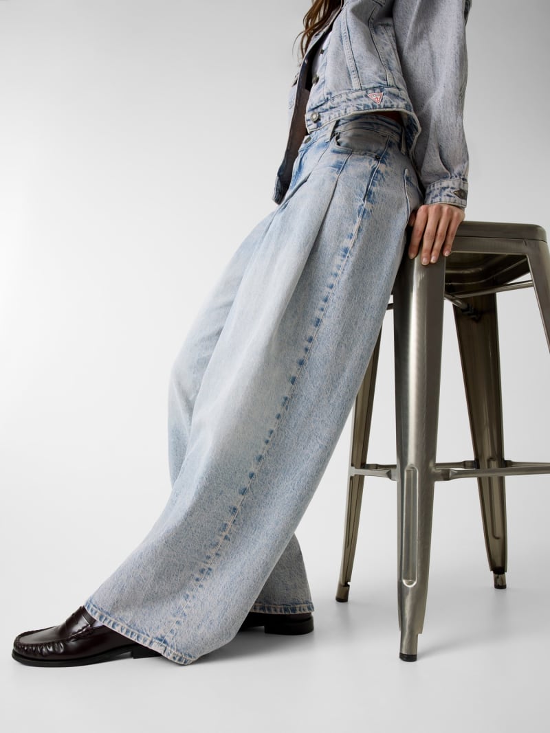 GUESS® G12 Pleated extra wide-leg jeans