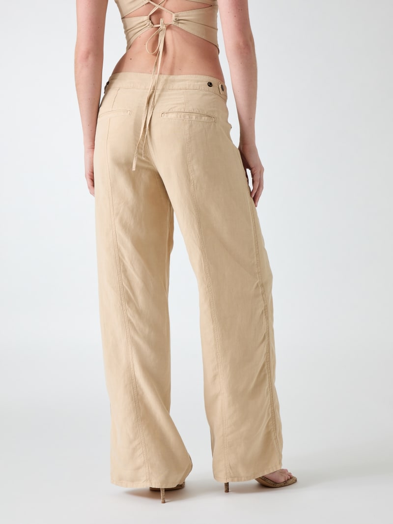 Linen-blend pants