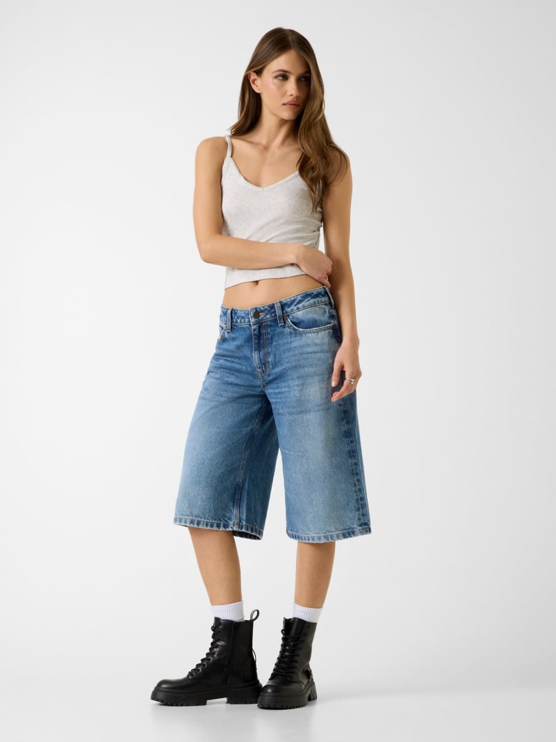 Baggy denim bermuda