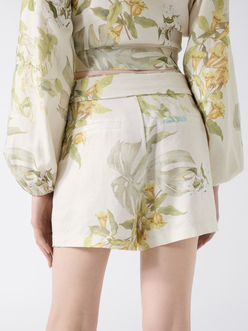 Linen-blend printed shorts - thumbnail 5