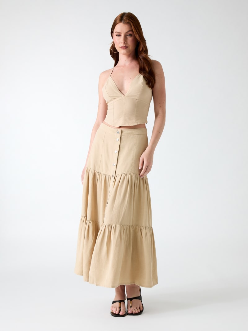 GUESS® Linen-blend maxi skirt