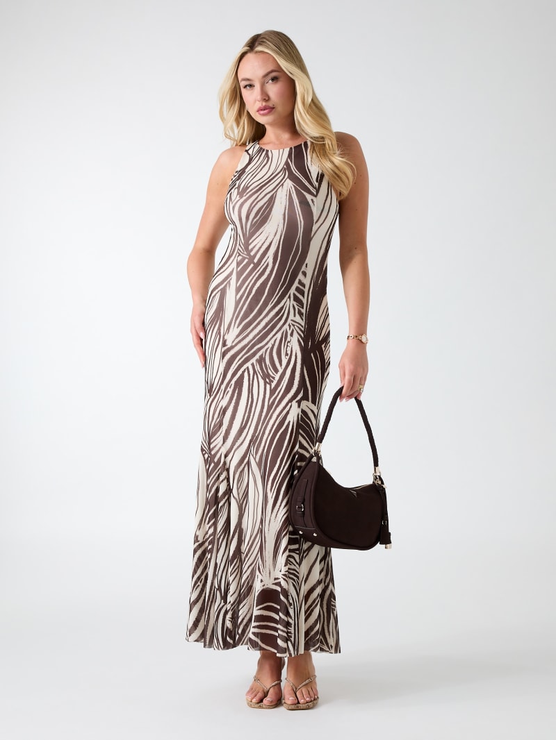 guess dresses maxi Guess SL SERAFINA MESH LONG LONG Dress