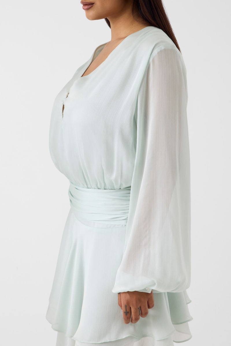 Chiffon Ruffled Mini Dress
