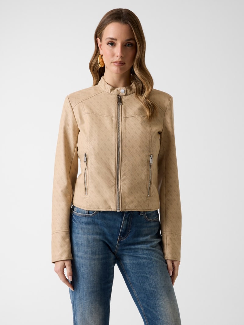 Quattro G Faux-Leather Biker Jacket