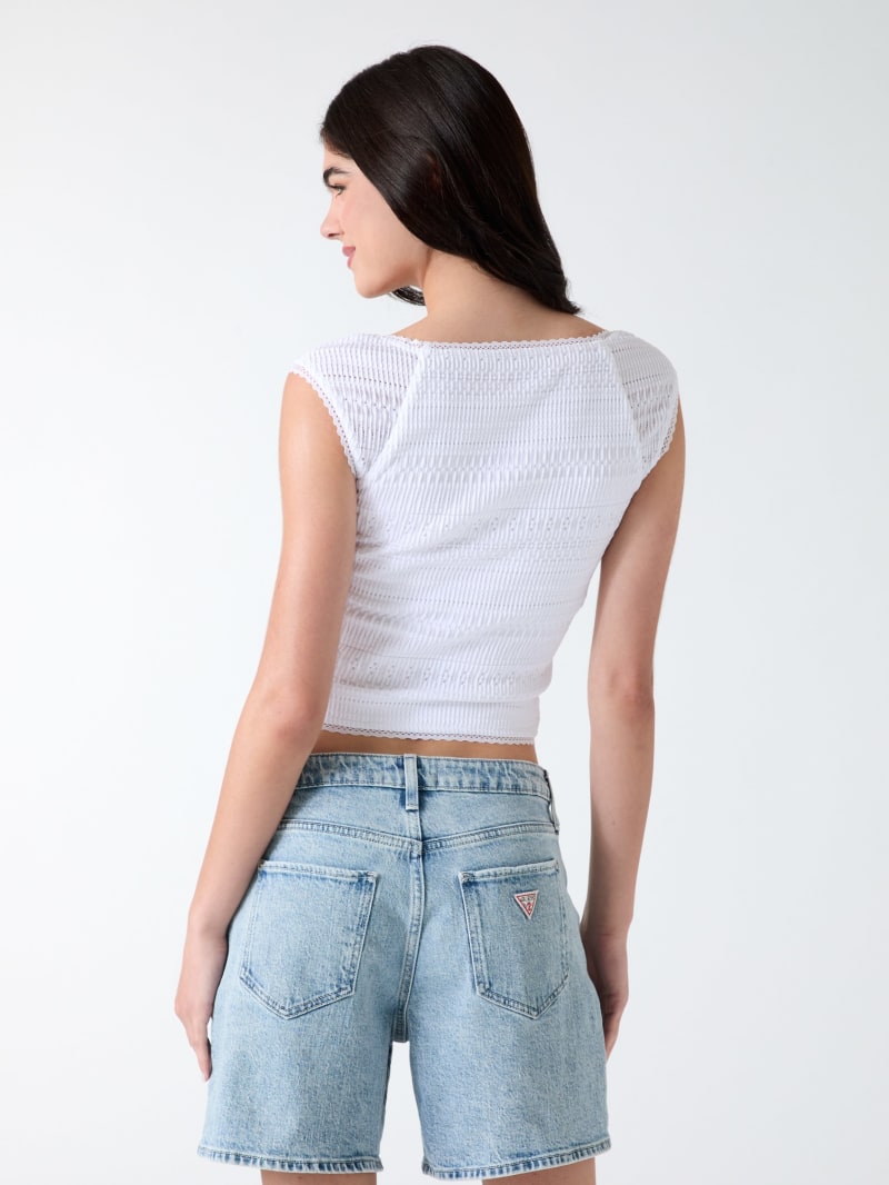 Square neck smocked top - thumbnail 4