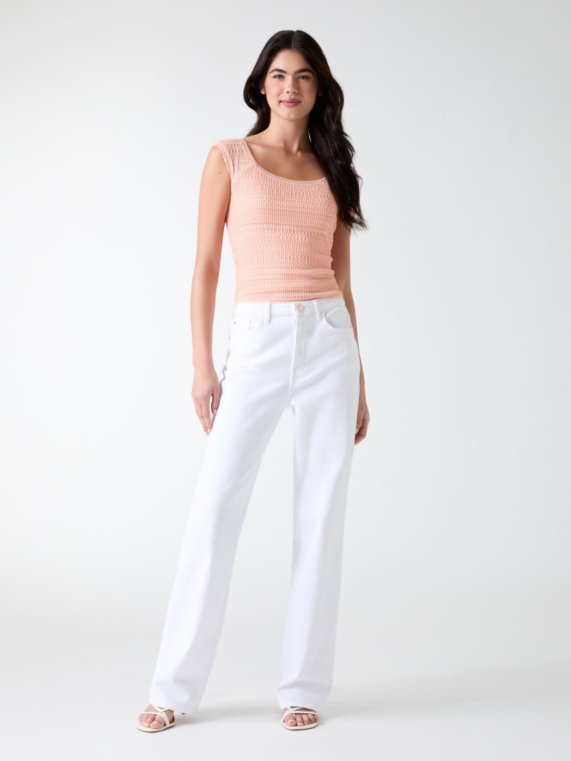 Square neck smocked top - thumbnail 8
