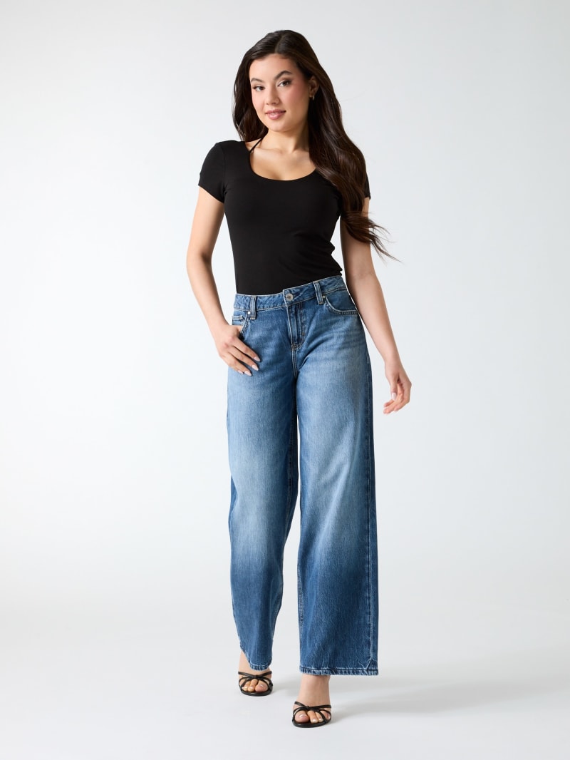 Stretch scoop neck top - thumbnail 2