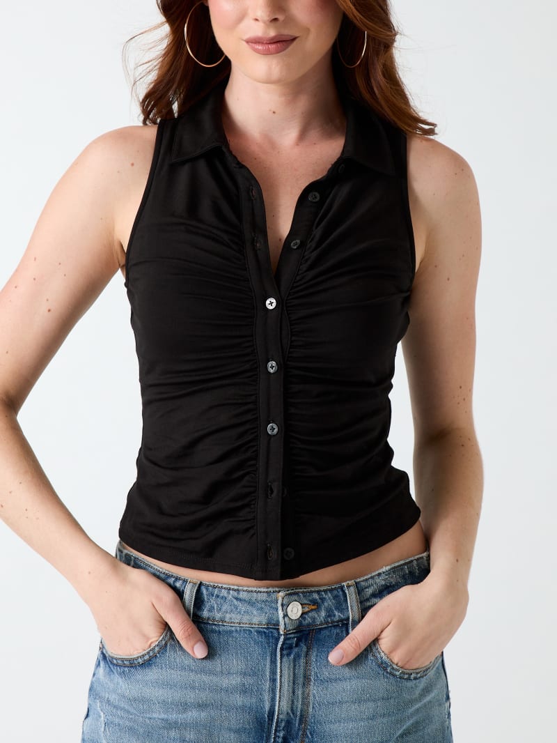 Sleeveless smocked top - thumbnail 3