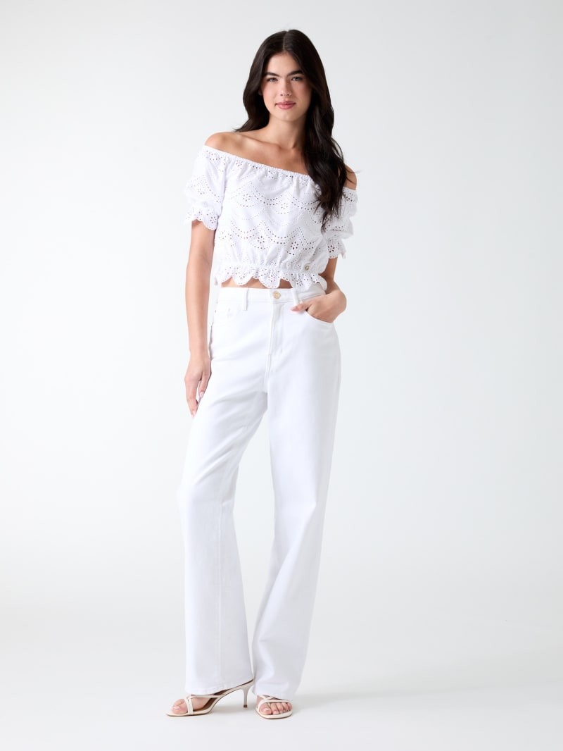 GUESS® Off-shoulder eyelets top