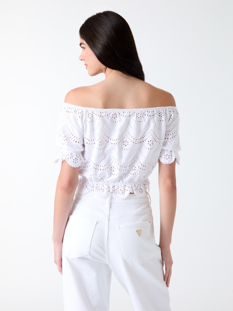 Off-shoulder eyelets top - thumbnail 4