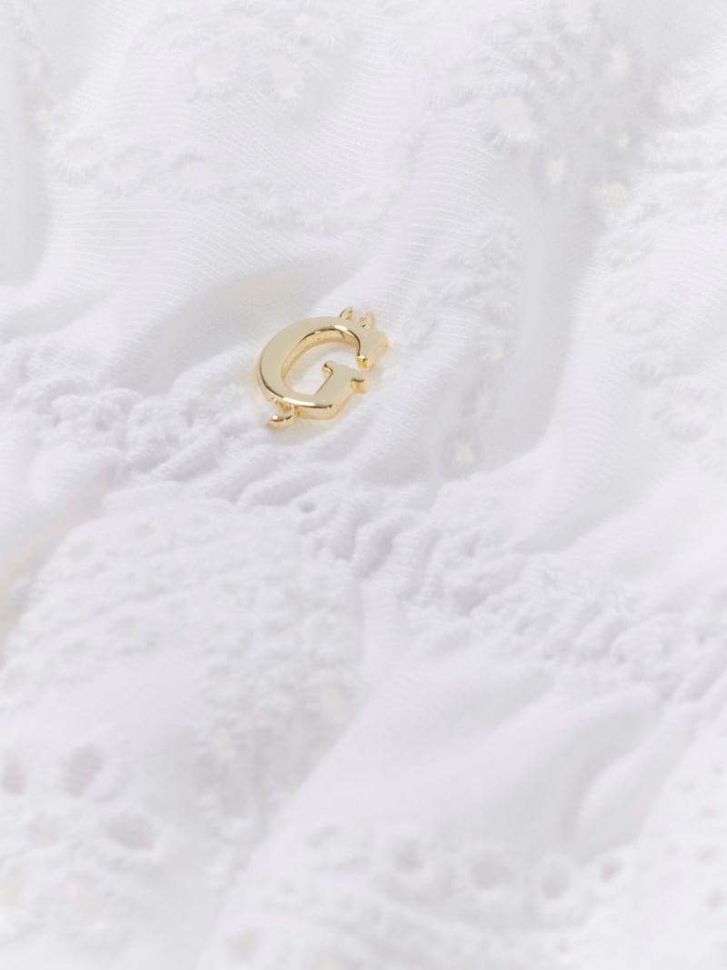 Off-shoulder eyelets top