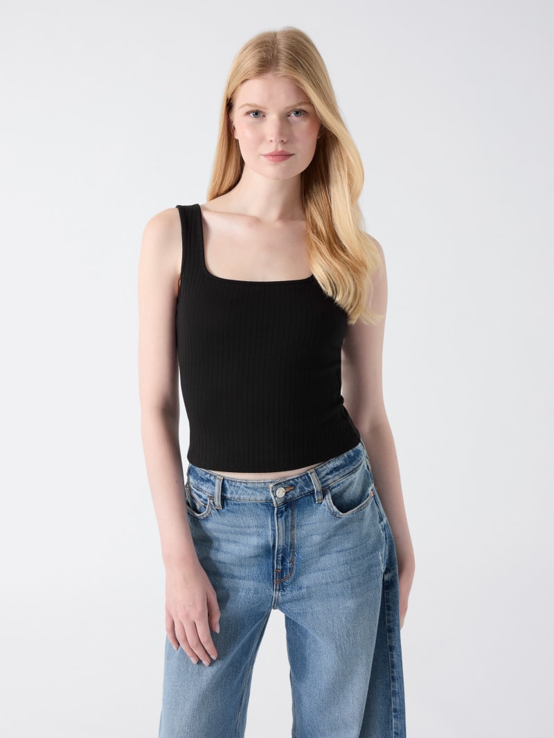 DIFFERENT IS OK Ribbed Cut-out シズニルック GUESS® Cutout Top