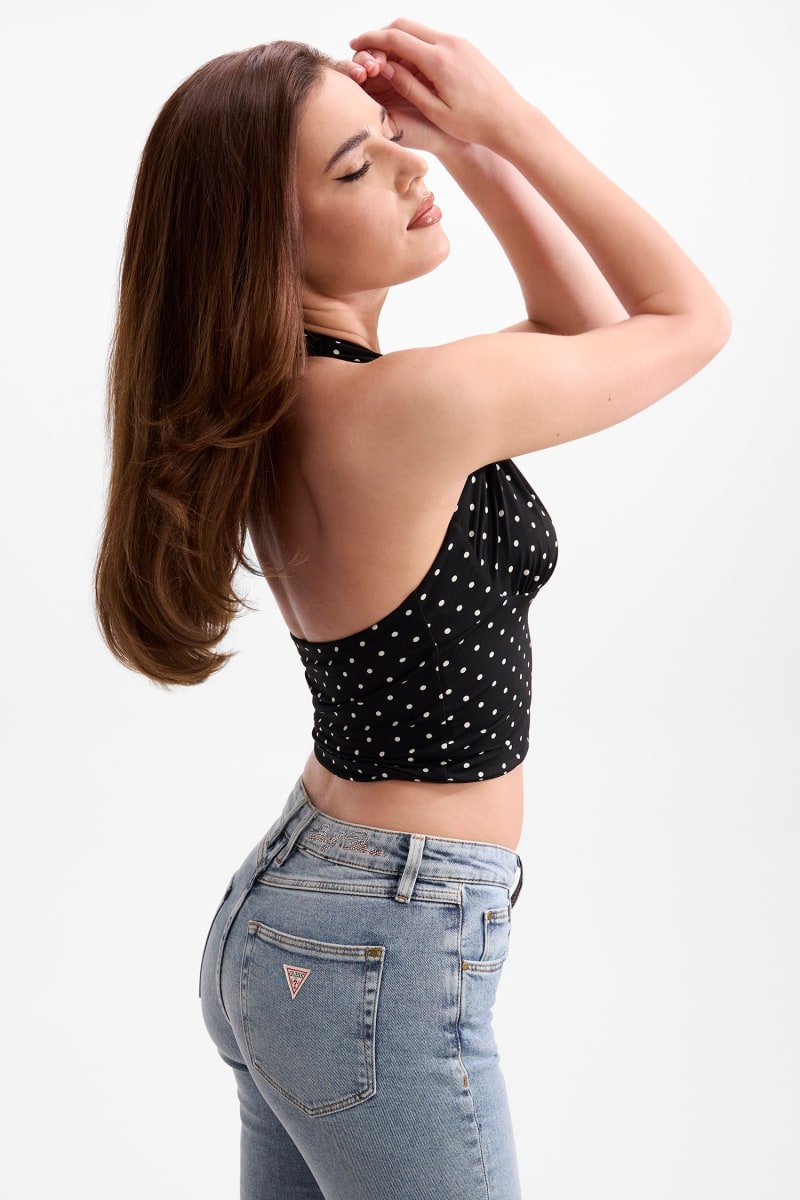 Printed halter-neck top