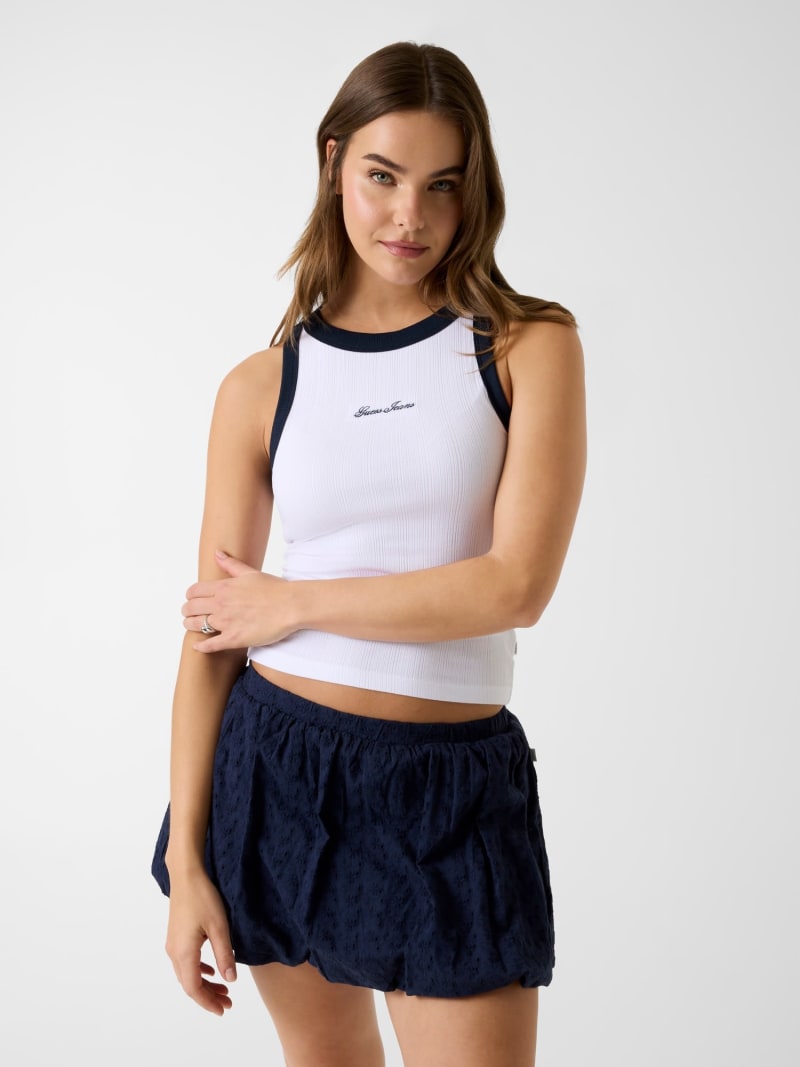 Embroidered logo tank top