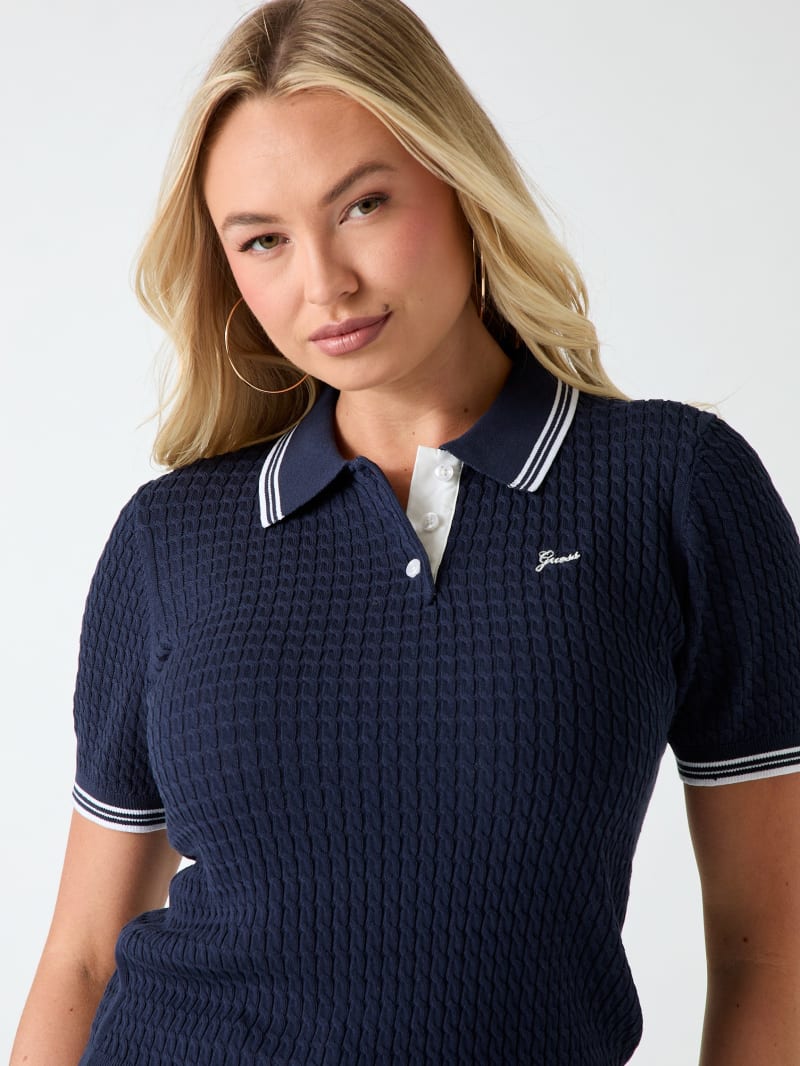 Cable-knit polo - thumbnail 3