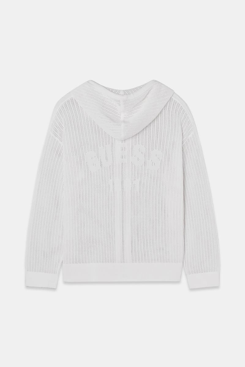 Mesh zip-up sweater