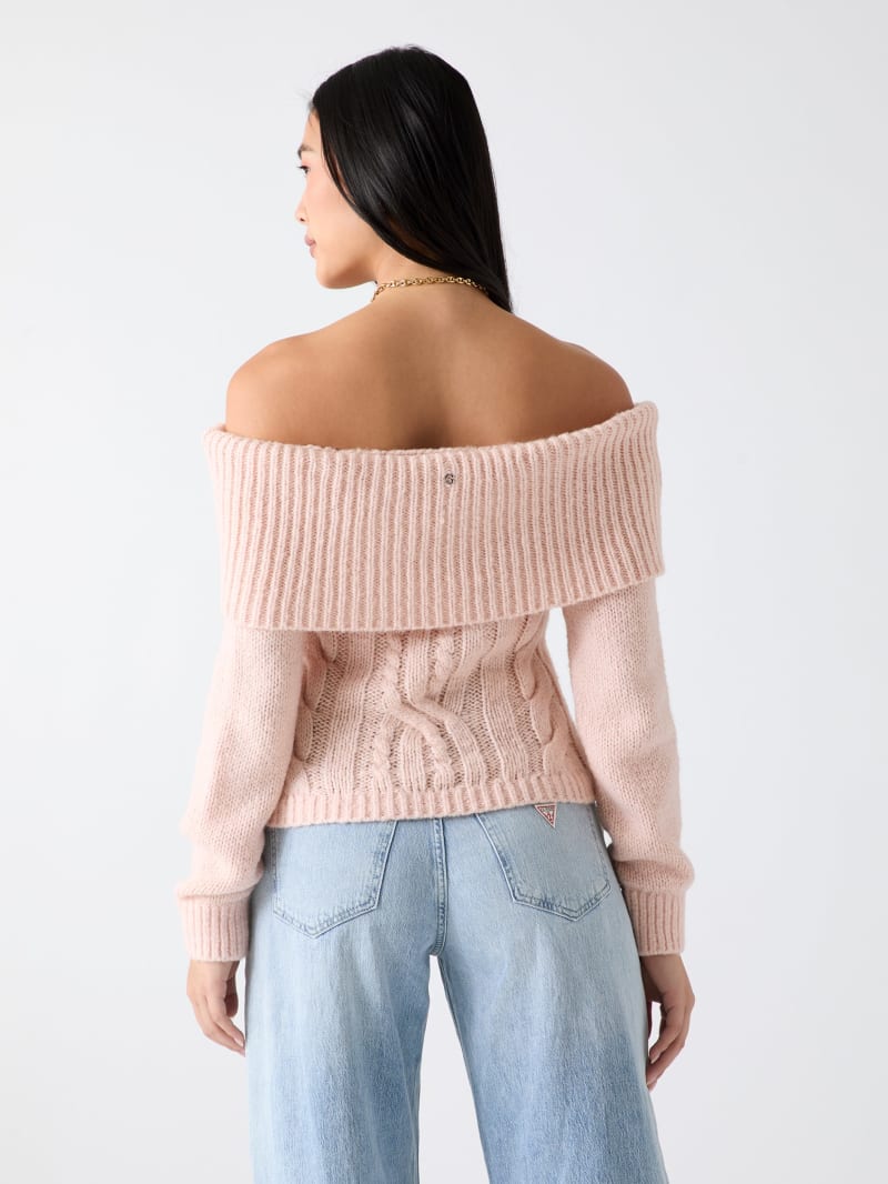 Off-shoulder wool-blend sweater