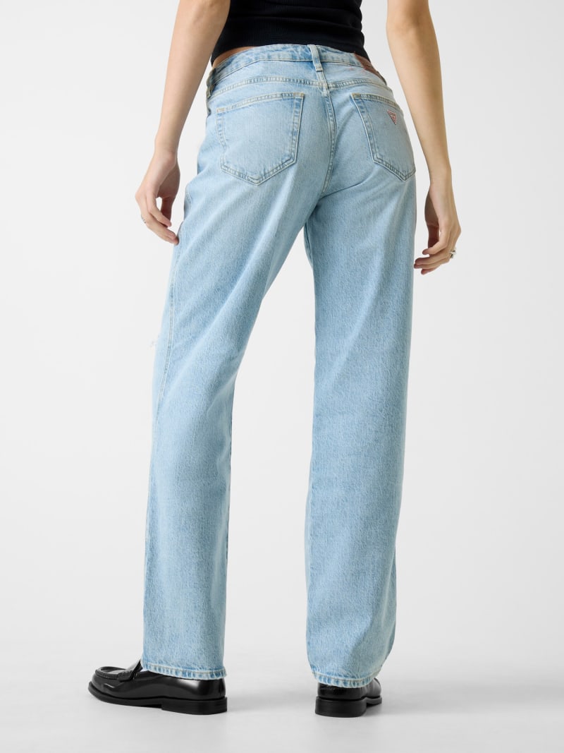 Destroyed Straight-Leg Boyfriend Jeans - thumbnail 3