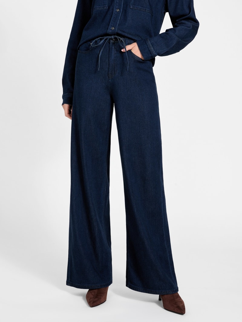 Wide-leg lyocell jeans