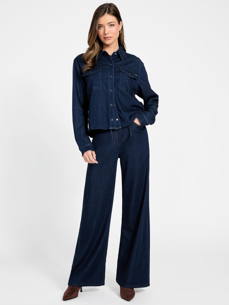 Wide-leg lyocell jeans