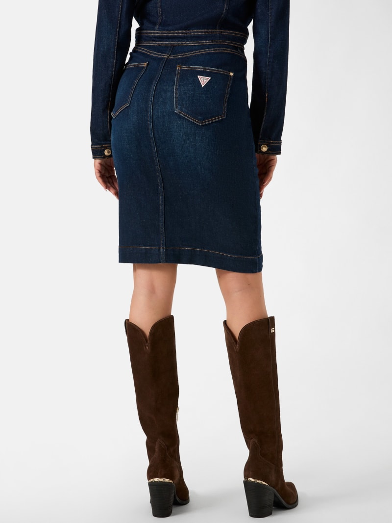 Denim midi skirt