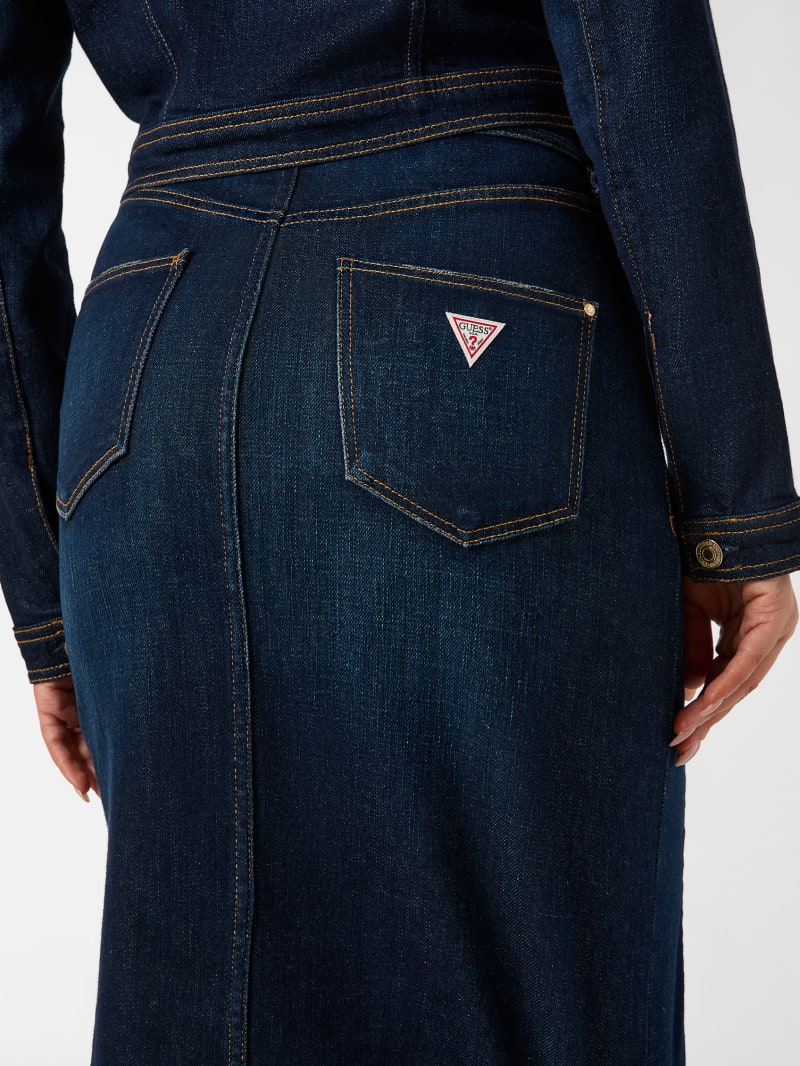 Denim midi skirt
