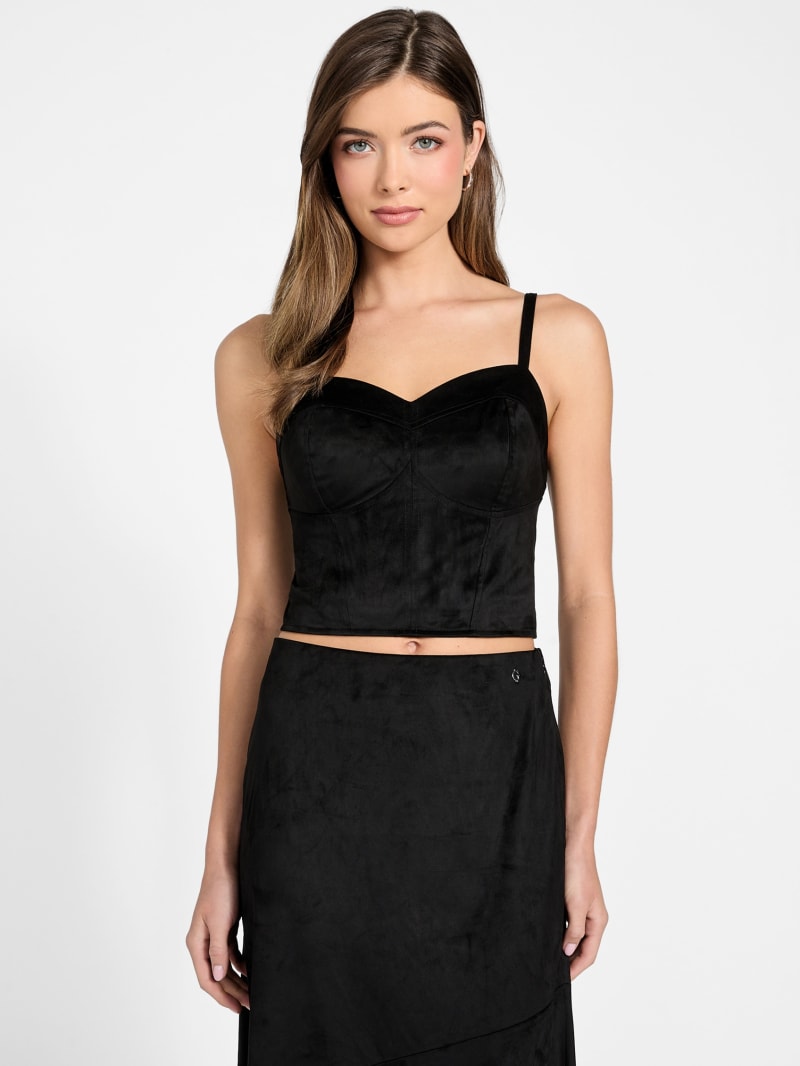 GUESS® Eco Nunzia Faux-Suede Corset Top