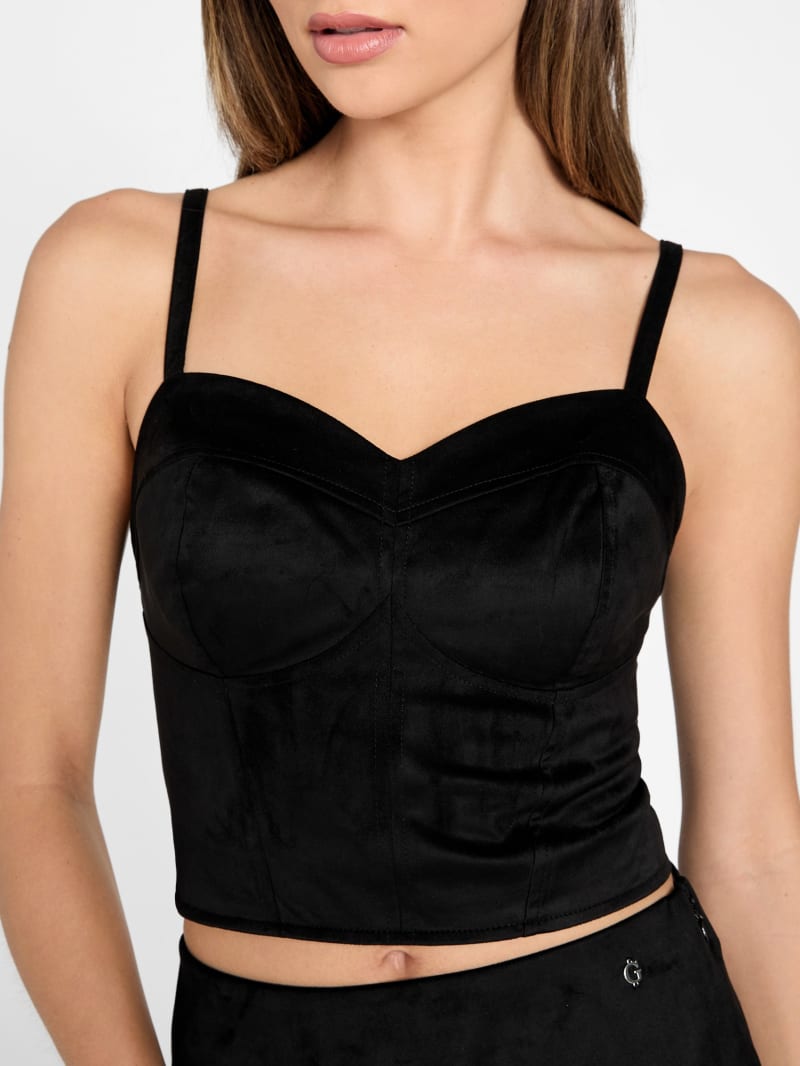 GUESS® Eco Nunzia Faux-Suede Corset Top