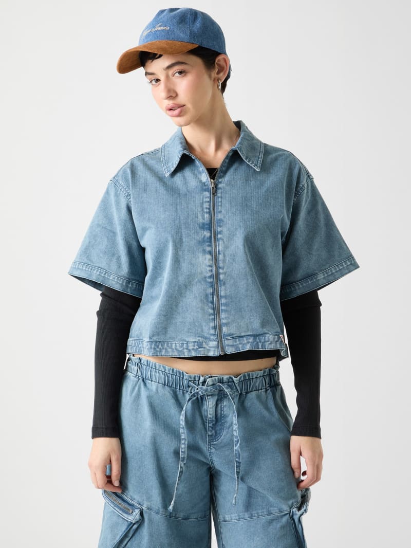 Gypsohila　試着のみタグ付き　Oversized Denim Shirt Z1975 OVERSIZED DENIM OVERSHIRT - Blue | ZARA United States