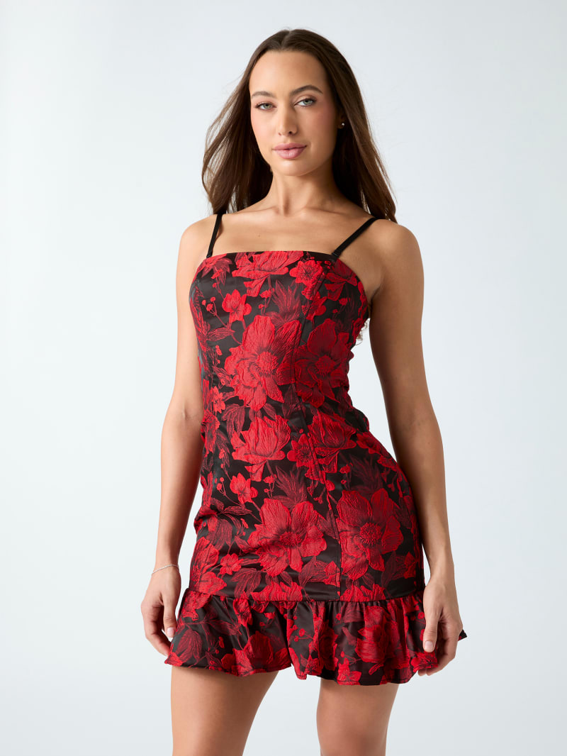 guess red and black dress GUESS Floral mini dress Women