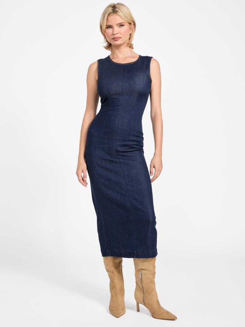 Lyocell blend midi dress