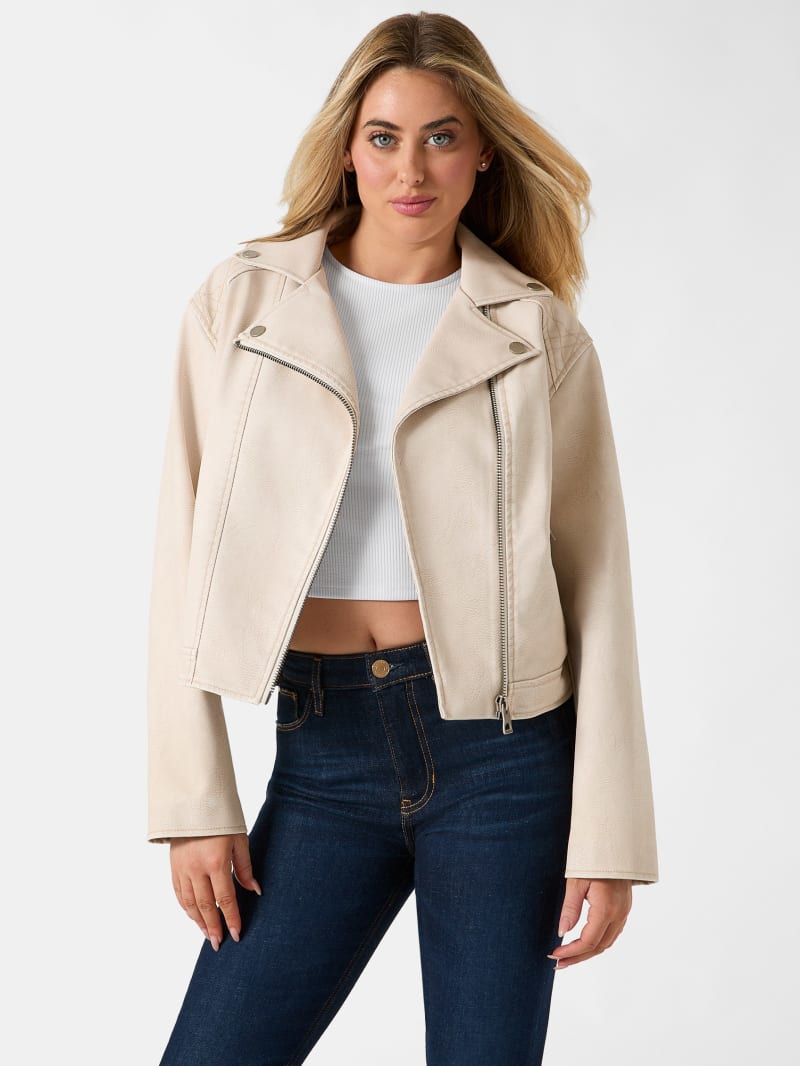 GUESS® Leather biker jacket