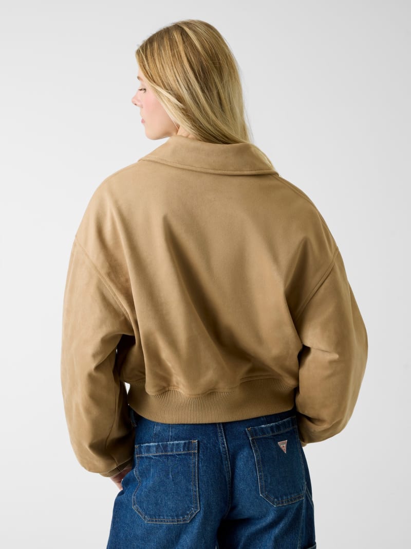 Faux suede bomber jacket - thumbnail 8