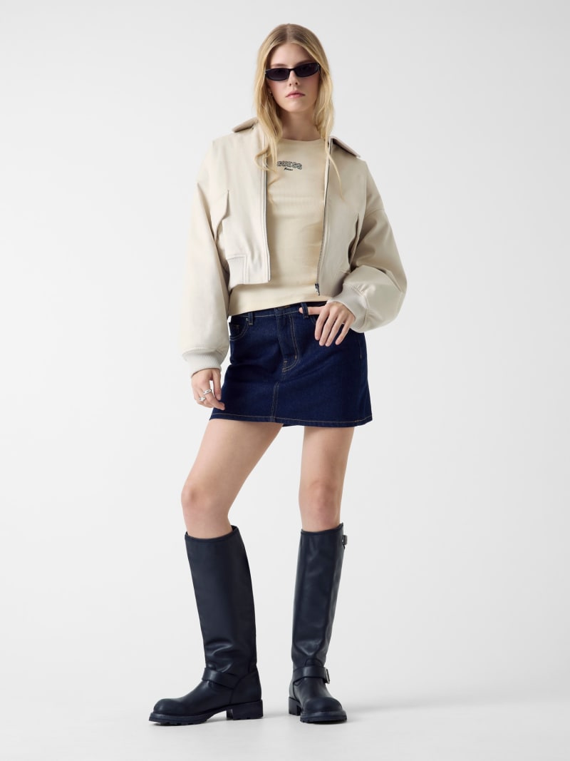 Faux suede bomber jacket - thumbnail 2