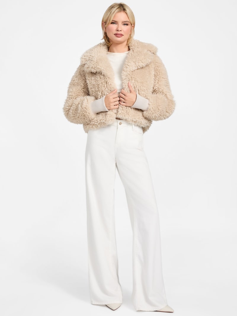 Flavie Teddy Faux-Fur Cropped Jacket - thumbnail 6