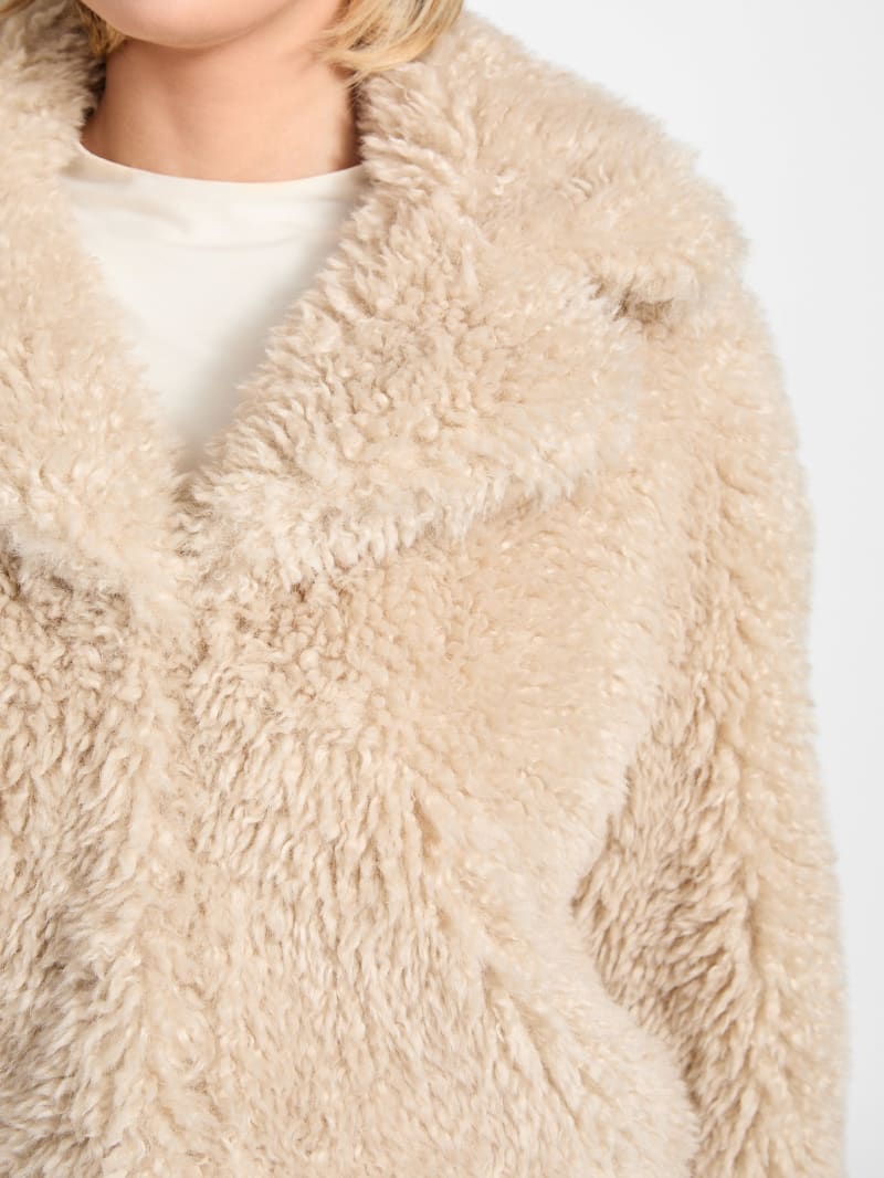 Flavie Teddy Faux-Fur Cropped Jacket