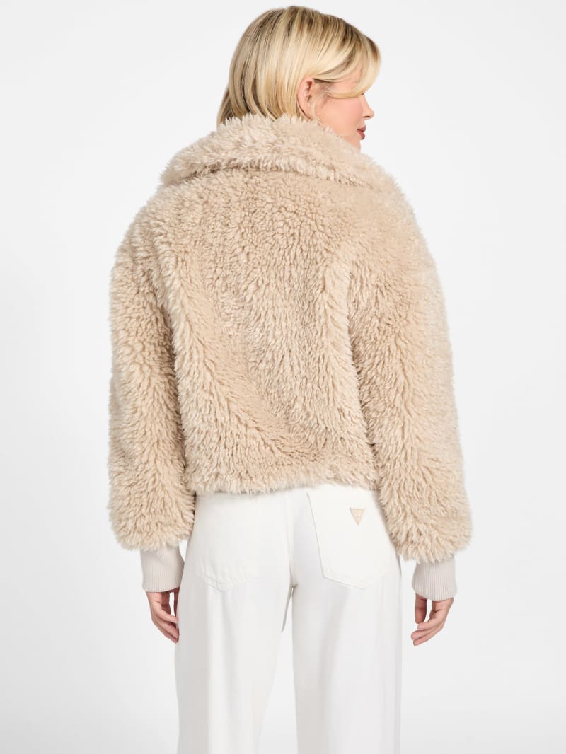 Flavie Teddy Faux-Fur Cropped Jacket