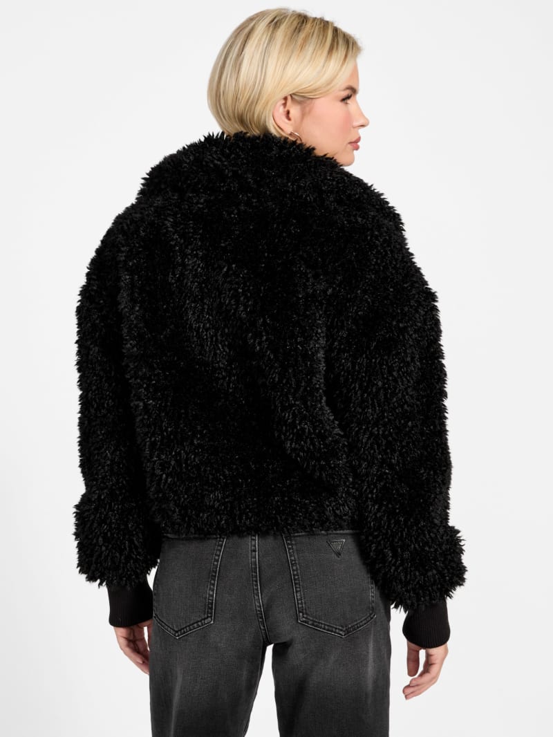 GUESS® Flavie Teddy Faux-Fur Cropped Jacket