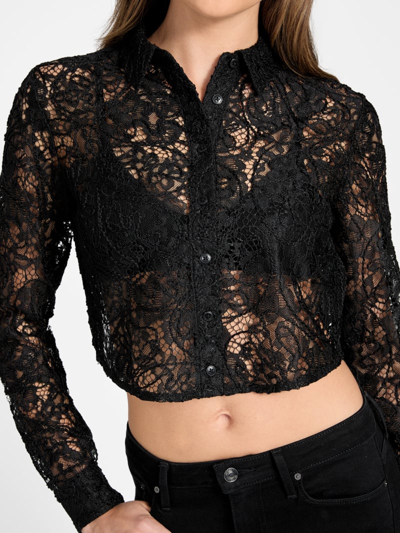 G tech magnet under lace tops ブラック GUESS® Eco Imani Lace Top